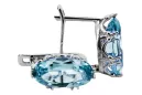 Vintage craft Earrings Aquamarine Sterling silver 925 vec021s